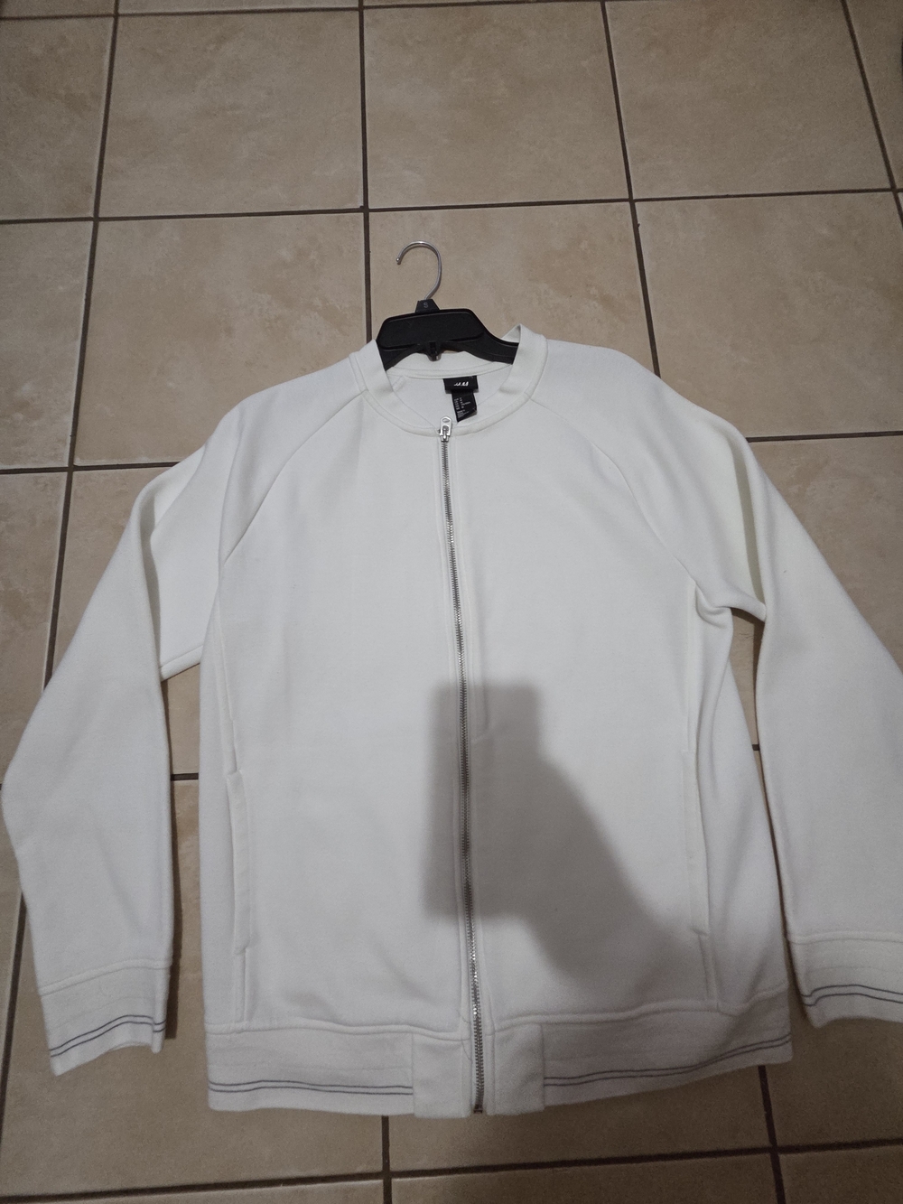 H&M White Men's Full-Zip Sweater Jacket